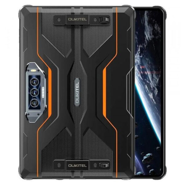 OUKITEL RT8 6/256GB Dual Sim Black-Orange with hand (6931940756396)